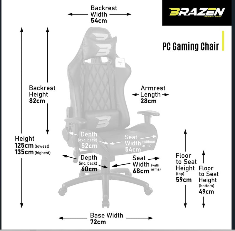 BraZen Venom Elite Esports PC  Gaming Chair with RGB