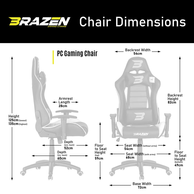 BraZen Emperor XXX Elite Esports PC Gaming Chair - RGB Compatible