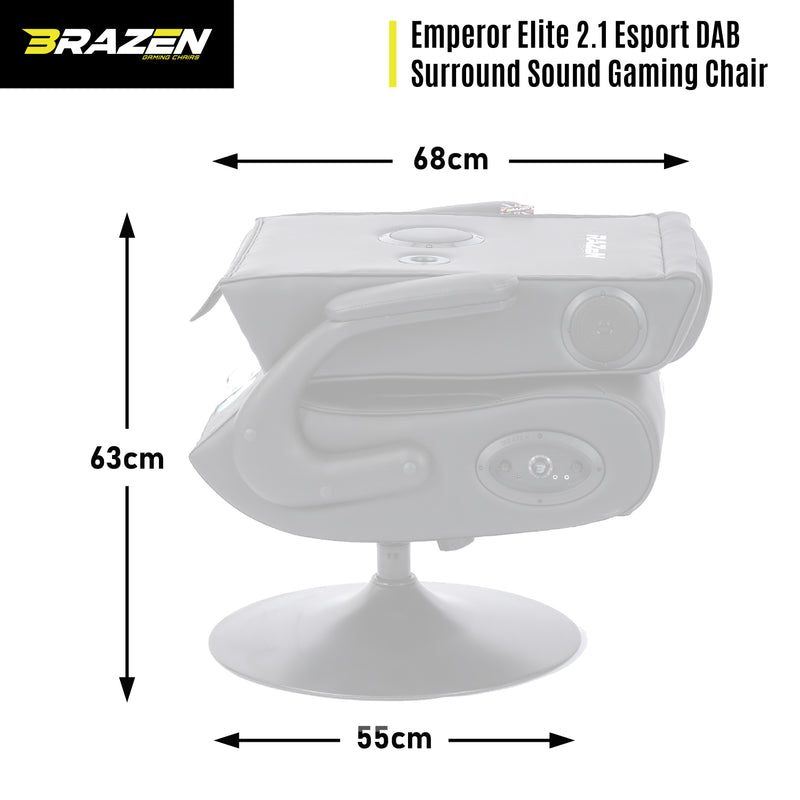 BraZen Emperor XX 2.1 Elite Esports DAB Surround Sound Gaming Chair RGB Compatible