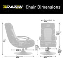 BraZen Fusion 2.1 Wireless Surround Sound Gaming Chair - Grey