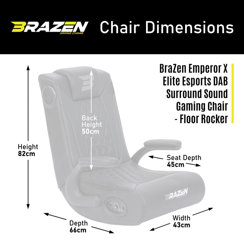 BraZen Emperor X 2.1 Elite Esports DAB Surround Sound Gaming Chair