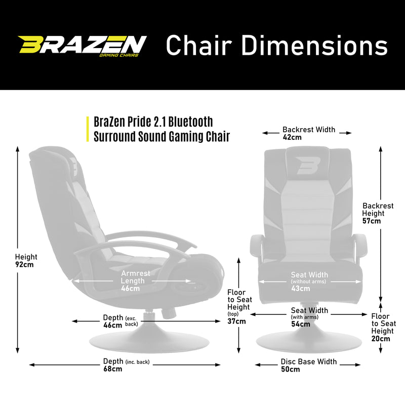 BraZen Pride 2.1 Bluetooth Surround Sound Gaming Chair