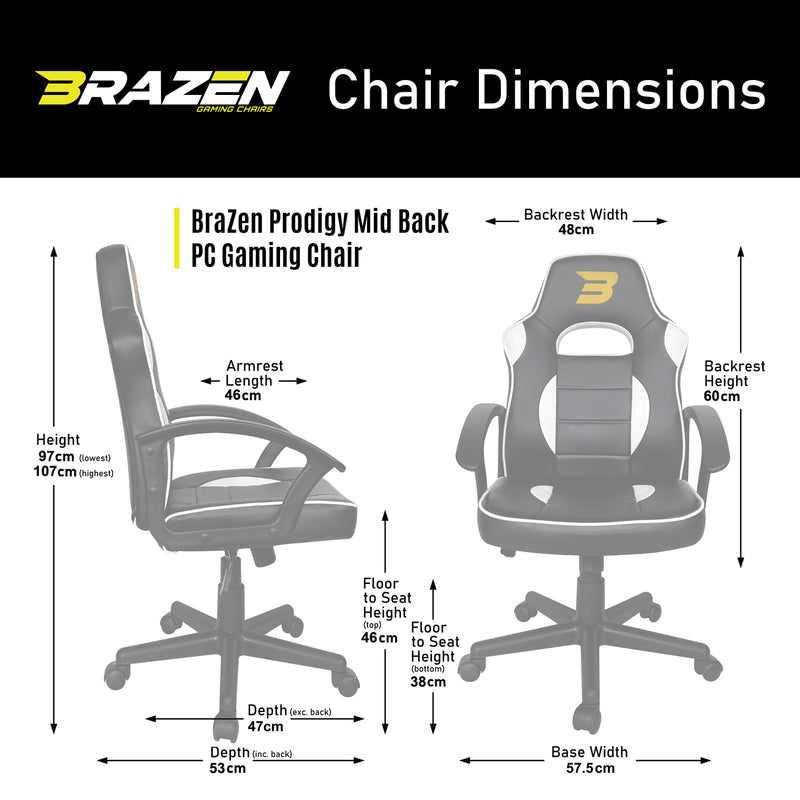 BraZen Prodigy Mid Back PC Gaming Chair